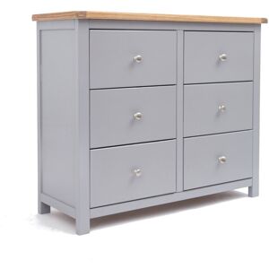 Marlow Home Co. Millport 6 Drawer 110Cm W Double Dresser Natural/Grey/Chrome 91cm H X 110cm W X 40cm D Marlow Home Co. Millport 6 Drawer 110Cm W Double Dresser Natural/Grey/Chrome 91cm H X 110cm W X 40cm D