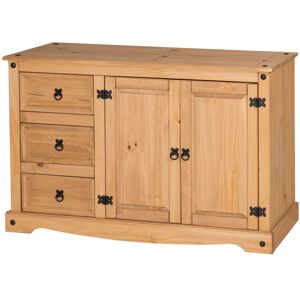 Brambly Cottage Bridewell 120 Cm Wide 3 Drawer Pine Solid Wood Sideboard Antique Wax 76cm H X 120cm W X 38cm D Brambly Cottage Bridewell 120 Cm Wide 3 Drawer Pine Solid Wood Sideboard Antique Wax 76cm H X 120cm W X 38cm D