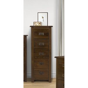 Union Rustic Somerville 5 Drawer narrow chest of drawers Brown;Dark Brown;Dark Walnut 115cm H X 45cm W X 40cm D Union Rustic Somerville 5 Drawer narrow chest of drawers Brown;Dark Brown;Dark Walnut 115cm H X 45cm W X 40cm D
