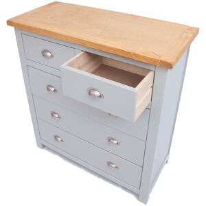 Longshore Tides Vasquez 5 Drawer 90Cm W Chest Of Drawers Light Brown/Grey/Satin Chrome 95cm H X 90cm W X 40cm D Longshore Tides Vasquez 5 Drawer 90Cm W Chest Of Drawers Light Brown/Grey/Satin Chrome 95cm H X 90cm W X 40cm D