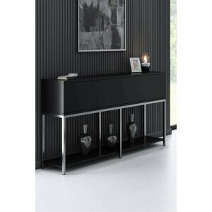 Fairmont Park Sideboard Djimsit, Living room buffet, Living room sideboard, 150x30h80 cm Black/Silver 80cm H X 150cm W X 30cm D Fairmont Park Sideboard Djimsit, Living room buffet, Living room sideboard, 150x30h80 cm Black/Silver 80cm H X 150cm W X 30cm D