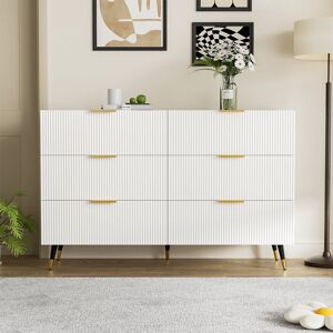 Fairmont Park Sideboard with 6 drawers and gold handles, length 120cm, white White 77cm H X 120cm W X 40cm D Fairmont Park Sideboard with 6 drawers and gold handles, length 120cm, white White 77cm H X 120cm W X 40cm D