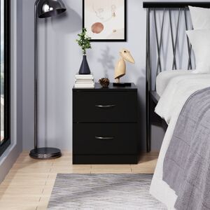 Ebern Designs Delonia 2 Drawer 40Cm W Chest of Drawers Nightstand Bedside Cabinet Black 47cm H X 40cm W X 36cm D Ebern Designs Delonia 2 Drawer 40Cm W Chest of Drawers Nightstand Bedside Cabinet Black 47cm H X 40cm W X 36cm D