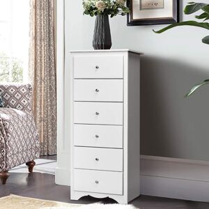 Marlow Home Co. Amerra 6 - Drawer 59Cm W Tallboy White 135cm H X 40cm D Marlow Home Co. Amerra 6 - Drawer 59Cm W Tallboy White 135cm H X 40cm D