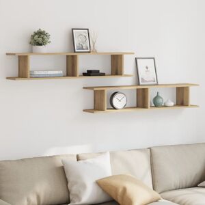 Ebern Designs Aycen 2 Piece Cubby Shelf Artisan Oak 20cm H x 105cm W x 18cm D Ebern Designs Aycen 2 Piece Cubby Shelf Artisan Oak 20cm H x 105cm W x 18cm D