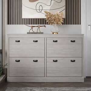 Marlow Home Co. Bristol 4 Flip Door Shoe Storage Dusty Grey Oak 24 Marlow Home Co. Bristol 4 Flip Door Shoe Storage Dusty Grey Oak 24