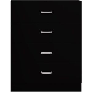 17 Stories Lycinda 4 Drawer Chest Of Drawers. Matt Finish, Scratch Resistant, Brushed Chrome Metal Handles Black 90cm H X 70cm W X 41cm D 17 Stories Lycinda 4 Drawer Chest Of Drawers. Matt Finish, Scratch Resistant, Brushed Chrome Metal Handles Black 90cm H X 70cm W X 41cm D
