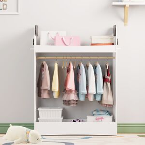 Zoomie Kids Manufactured Wood Wardrobe White 106.5cm H X 81cm W X 28cm D Zoomie Kids Manufactured Wood Wardrobe White 106.5cm H X 81cm W X 28cm D