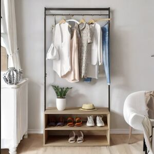 Brayden Studio Bartoe Freestanding Garment Rack Clothes Organiser Shoe Storage Bedroom Furniture Brown 170cm H X 82.4cm W X 40cm D Brayden Studio Bartoe Freestanding Garment Rack Clothes Organiser Shoe Storage Bedroom Furniture Brown 170cm H X 82.4cm W X 40cm D