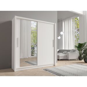Latitude Run Two -door sliding wardrobe with mirror and lower runners. White 215cm H x 155cm W x 62cm D Latitude Run Two -door sliding wardrobe with mirror and lower runners. White 215cm H x 155cm W x 62cm D