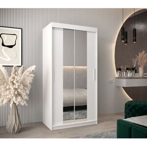 Latitude Run Karren 2 Door Manufactured Wood Wardrobe White Matt 200cm H X 100cm W X 62cm D Latitude Run Karren 2 Door Manufactured Wood Wardrobe White Matt 200cm H X 100cm W X 62cm D
