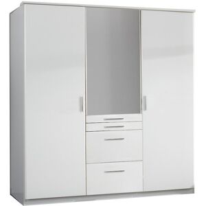 Ebern Designs Guljan 3 Door Oak Wardrobe White 200cm H X 135cm W X 58cm D Ebern Designs Guljan 3 Door Oak Wardrobe White 200cm H X 135cm W X 58cm D