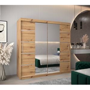 17 Stories Verona 04 Sliding Door Wardrobe 200cm - Black Matt Oak 200cm H X 200cm W X 62cm D 17 Stories Verona 04 Sliding Door Wardrobe 200cm - Black Matt Oak 200cm H X 200cm W X 62cm D
