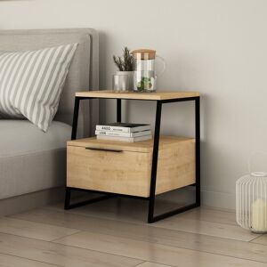 Ebern Designs Catinna 1 Drawer Bedside Table Modern Nightstand with Open Shelf Oak 50cm H X 45cm W X 41cm D Ebern Designs Catinna 1 Drawer Bedside Table Modern Nightstand with Open Shelf Oak 50cm H X 45cm W X 41cm D