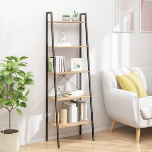 Borough Wharf Cassandria Ladder Bookcase Light brown and black;Dark brown and black 174cm H X 56cm W X 35cm D Borough Wharf Cassandria Ladder Bookcase Light brown and black;Dark brown and black 174cm H X 56cm W X 35cm D