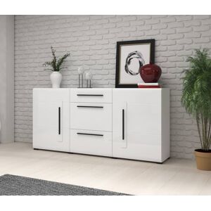 Latitude Run Bereket 26 Sideboard Cabinet 180cm - Sleek White Gloss Elegance White 180cm H X 86cm W X 39cm D Latitude Run Bereket 26 Sideboard Cabinet 180cm - Sleek White Gloss Elegance White 180cm H X 86cm W X 39cm D