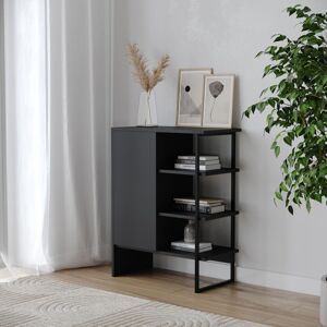 17 Stories 60cm Wood Steel Living Room 1 Door Bookcase Unit Black 79cm H X 60cm W X 30cm D 17 Stories 60cm Wood Steel Living Room 1 Door Bookcase Unit Black 79cm H X 60cm W X 30cm D
