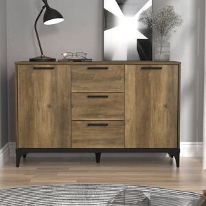 Rio Laurence 2 Door 3 Drawer Sideboard Knotty Oak 74.2cm H X 115.8cm W X 39.8cm D Rio Laurence 2 Door 3 Drawer Sideboard Knotty Oak 74.2cm H X 115.8cm W X 39.8cm D