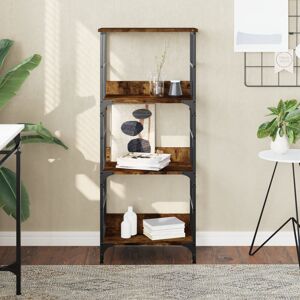 Borough Wharf Holweg 50cm W Steel Standard Bookcase Smoked Oak (4 Shelves) 117.5 cm H x 50 cm W x 33 cm D Borough Wharf Holweg 50cm W Steel Standard Bookcase Smoked Oak (4 Shelves) 117.5 cm H x 50 cm W x 33 cm D