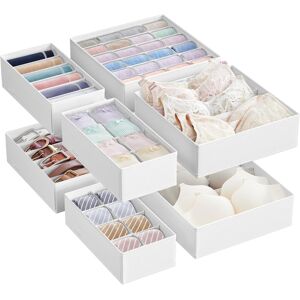 Ebern Designs Set Of 8 Underwear Drawer Organisers, Drawer Dividers, Foldable, For Bras Undies Socks Ties, Fabric Storage Boxes For Closet Wardrobe Shelves Cloud White 7.5cm H X 32.29cm W X 22.8cm D Ebern Designs Set Of 8 Underwear Drawer Organisers, Drawer Dividers, Foldable, For Bras Undies Socks Ties, Fabric Storage Boxes For Closet Wardrobe Shelves Cloud White 7.5cm H X 32.29cm W X 22.8cm D