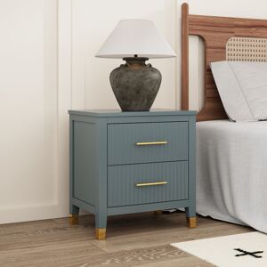 Fairmont Park Pratts Solid + Manufactured Wood Bedside Table Grey 55cm H X 50cm W X 36cm D Fairmont Park Pratts Solid + Manufactured Wood Bedside Table Grey 55cm H X 50cm W X 36cm D