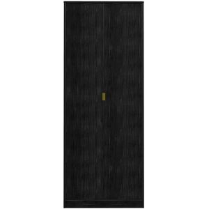 Ebern Designs Fully Assembled 2 Door Wardrobe Black Matt Veneer 197cm H X 74cm W X 53cm D Ebern Designs Fully Assembled 2 Door Wardrobe Black Matt Veneer 197cm H X 74cm W X 53cm D