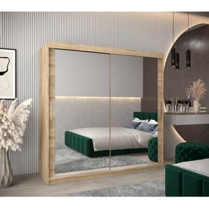 Latitude Run Abdu 2 Door Sliding Wardrobe Sonoma Oak 200cm H X 200cm W X 62cm D Latitude Run Abdu 2 Door Sliding Wardrobe Sonoma Oak 200cm H X 200cm W X 62cm D