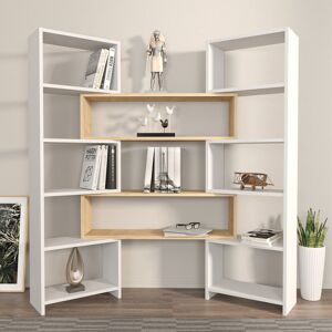 Latitude Run Lilea Bookcase White/Brown 150cm H X 165cm W X 22cm D Latitude Run Lilea Bookcase White/Brown 150cm H X 165cm W X 22cm D