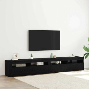 Metro TV Cabinet Set 3 Pcs Black Oak Engineered Wood Black oak 40cm H x 240cm L x 35cm W Metro TV Cabinet Set 3 Pcs Black Oak Engineered Wood Black oak 40cm H x 240cm L x 35cm W