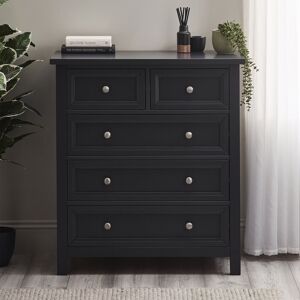 Mack + Milo Jarin 5 Drawer 84CM W Chest Of Drawers Black 94cm H X 84cm W X 44cm D Mack + Milo Jarin 5 Drawer 84CM W Chest Of Drawers Black 94cm H X 84cm W X 44cm D