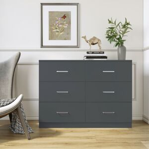 17 Stories Sumrah 6 DRAWER CHEST Grey 80.5cm H X 110cm W X 36cm D 17 Stories Sumrah 6 DRAWER CHEST Grey 80.5cm H X 110cm W X 36cm D
