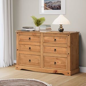 Brambly Cottage Bridewell 6 Drawer 132Cm W Chest of Drawers Antique Wax 83cm H X 132cm W X 43cm D Brambly Cottage Bridewell 6 Drawer 132Cm W Chest of Drawers Antique Wax 83cm H X 132cm W X 43cm D