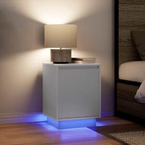 Metro Lane Bedside Cabinet With LED Lights Old Wood 38X34x50 Cm White 50cm H X 38cm W X 34cm D Metro Lane Bedside Cabinet With LED Lights Old Wood 38X34x50 Cm White 50cm H X 38cm W X 34cm D