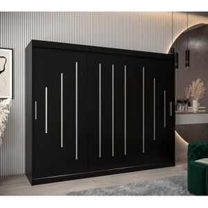 Brayden Studio Assemgul 3 Door Sliding Wardrobe Black/White 200cm H X 250cm W X 62cm D Brayden Studio Assemgul 3 Door Sliding Wardrobe Black/White 200cm H X 250cm W X 62cm D