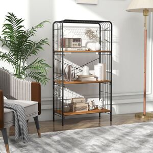 Borough Wharf 3-Tier Bookshelf Open-Back Storage Shelf Display Rack Shelving Unit3 Black;Brown 111cm H X 60cm W X 28cm D Borough Wharf 3-Tier Bookshelf Open-Back Storage Shelf Display Rack Shelving Unit3 Black;Brown 111cm H X 60cm W X 28cm D