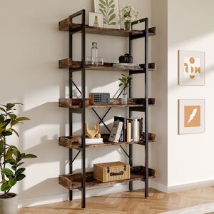 Rio 5-Tier Bookcase Storage Rack Standing Shelf Brown 173cm H X 92cm W X 30cm D Rio 5-Tier Bookcase Storage Rack Standing Shelf Brown 173cm H X 92cm W X 30cm D