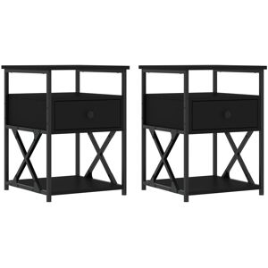 Borough Wharf Bedside Cabinets 2 Pcs Brown Oak 40X42x55 Cm Engineered Wood Black 55cm H X 40cm W X 42cm D Borough Wharf Bedside Cabinets 2 Pcs Brown Oak 40X42x55 Cm Engineered Wood Black 55cm H X 40cm W X 42cm D