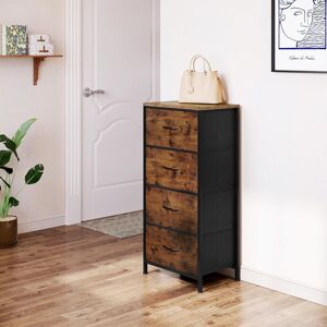 Borough Wharf Narrow chest of drawers, chest of drawers with 4 drawers made of fabric, sideboard storage chest for bedrooms, living room, hallway, industrial style, 95cm H X 45cm W X 30cm D Borough Wharf Narrow chest of drawers, chest of drawers with 4 drawers made of fabric, sideboard storage chest for bedrooms, living room, hallway, industrial style, 95cm H X 45cm W X 30cm D
