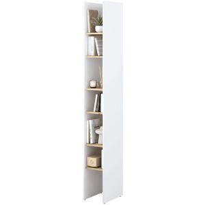 Ebern Designs Moxen 218cm H x 27cm W Standard Bookcase White Matt 85.83cm H X 85.83cm W X 15.75cm D Ebern Designs Moxen 218cm H x 27cm W Standard Bookcase White Matt 85.83cm H X 85.83cm W X 15.75cm D