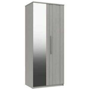 Ebern Designs Mcginley 2 Door Wardrobe Light Grey 185.2cm H X 76.3cm W X 52.3cm D Ebern Designs Mcginley 2 Door Wardrobe Light Grey 185.2cm H X 76.3cm W X 52.3cm D