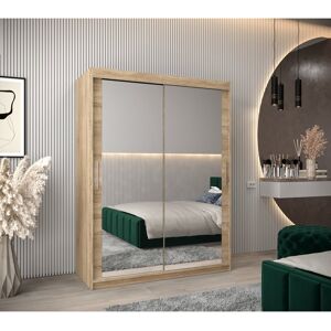 Brayden Studio Artell 2 Door Solid + Manufactured Wood Wardrobe Sonoma Oak 200cm H X 150cm W X 62cm D Brayden Studio Artell 2 Door Solid + Manufactured Wood Wardrobe Sonoma Oak 200cm H X 150cm W X 62cm D