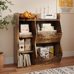 Harriet Bee 3-Tier Wooden Bookcase Storage Toy Storage Display Bookshelf Brown 81.03cm H X 29.97cm W X 91.44cm D Harriet Bee 3-Tier Wooden Bookcase Storage Toy Storage Display Bookshelf Brown 81.03cm H X 29.97cm W X 91.44cm D