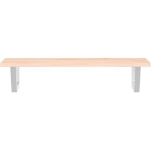 Borough Wharf Basin Shelf Wall Mounted Steel And Solid Wood Oak Brown/White 2cm H x 80cm W x 40cm D Borough Wharf Basin Shelf Wall Mounted Steel And Solid Wood Oak Brown/White 2cm H x 80cm W x 40cm D