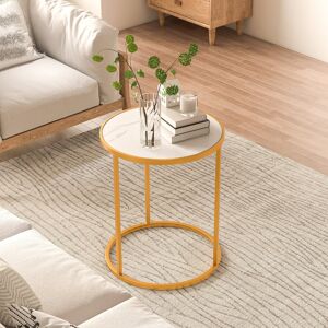 Fairmont Park Tehani Steel Bedside Table White;Gold 59cm H X 50cm W X 50cm D Fairmont Park Tehani Steel Bedside Table White;Gold 59cm H X 50cm W X 50cm D