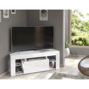 Metro Milano05 White Corner TV Stand for TVs up to 55in with White LED Lights White 55" Metro Milano05 White Corner TV Stand for TVs up to 55in with White LED Lights White 55"