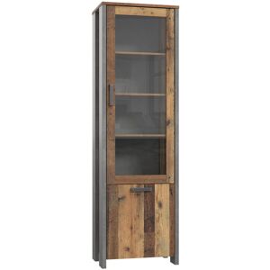 Mercury Lanham Display Cabinet Vintage;Dark Grey 204.7cm H X 62cm W X 41.6cm D Mercury Lanham Display Cabinet Vintage;Dark Grey 204.7cm H X 62cm W X 41.6cm D