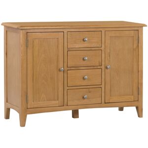 Rosalind Wheeler Censu Oak 4 Drawer Sideboard Brown 89cm H X 123.5cm W X 45cm D Rosalind Wheeler Censu Oak 4 Drawer Sideboard Brown 89cm H X 123.5cm W X 45cm D