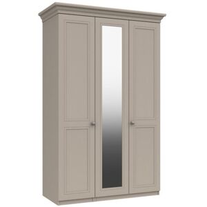 August Grove Wisbech 3 Door Wardrobe Grey 191cm H X 122cm W X 55cm D August Grove Wisbech 3 Door Wardrobe Grey 191cm H X 122cm W X 55cm D