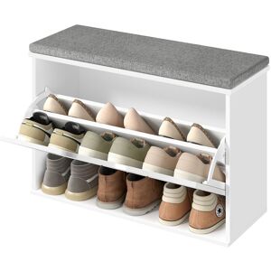 17 Stories Shoe Storage Bench With Seat, Hallway Bench For 9 Pairs Of Shoes, Flip Drawer, 30 X 80 X 53.5 Cm, For Entryway, Bedroom, White Cream 9 17 Stories Shoe Storage Bench With Seat, Hallway Bench For 9 Pairs Of Shoes, Flip Drawer, 30 X 80 X 53.5 Cm, For Entryway, Bedroom, White Cream 9