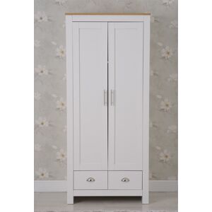 Marlow Home Co. Annieruth 2 Door Wardrobe White/Oak 180cm H X 112cm W X 50cm D Marlow Home Co. Annieruth 2 Door Wardrobe White/Oak 180cm H X 112cm W X 50cm D
